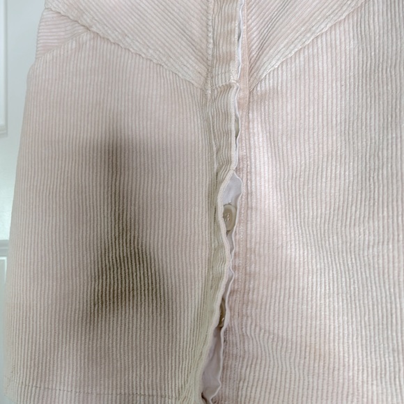 Corduroy mini skirt button front closure pockets belt loop high waist - Picture 4 of 5